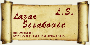 Lazar Šišaković vizit kartica